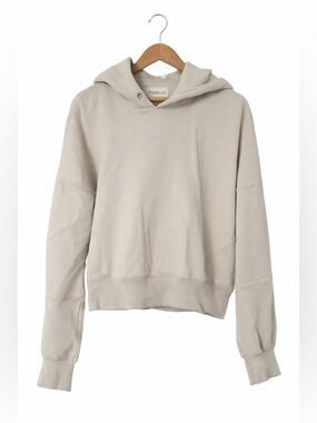 Abercrombie & Fitch Cropped Light Cream Hooded Sweatshirt